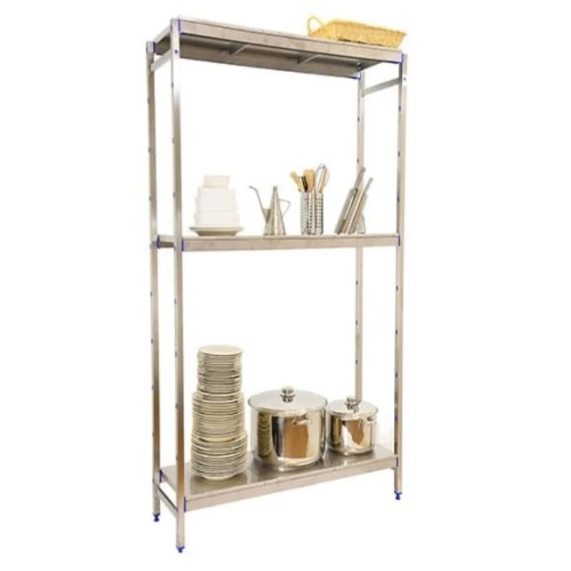 Etagère inox hauteur 1600mm 3 niveaux inox kit initial