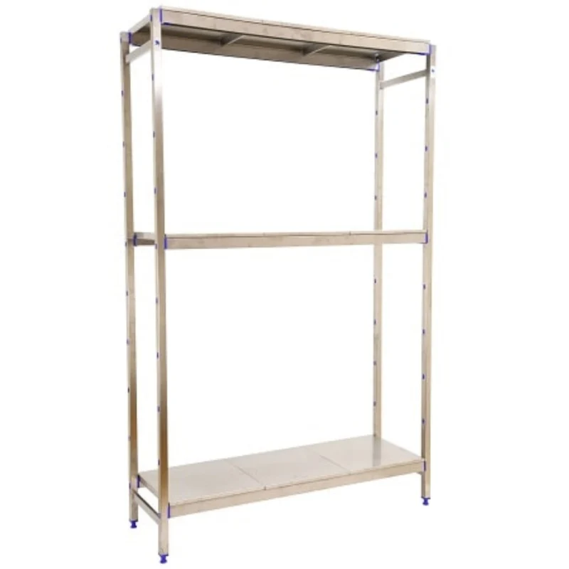 Etagère inox hauteur 1600mm 3 niveaux inox kit initial