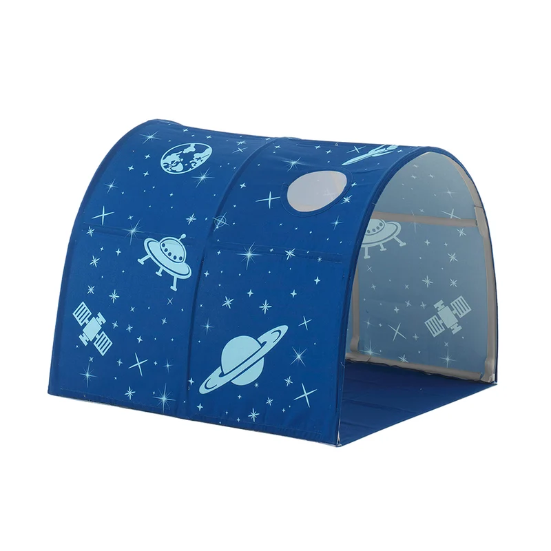 Lit Mi-Hauteur 90x200 avec Toboggan Sommier Inclus et Housse Astro Vipack Pino - Bois