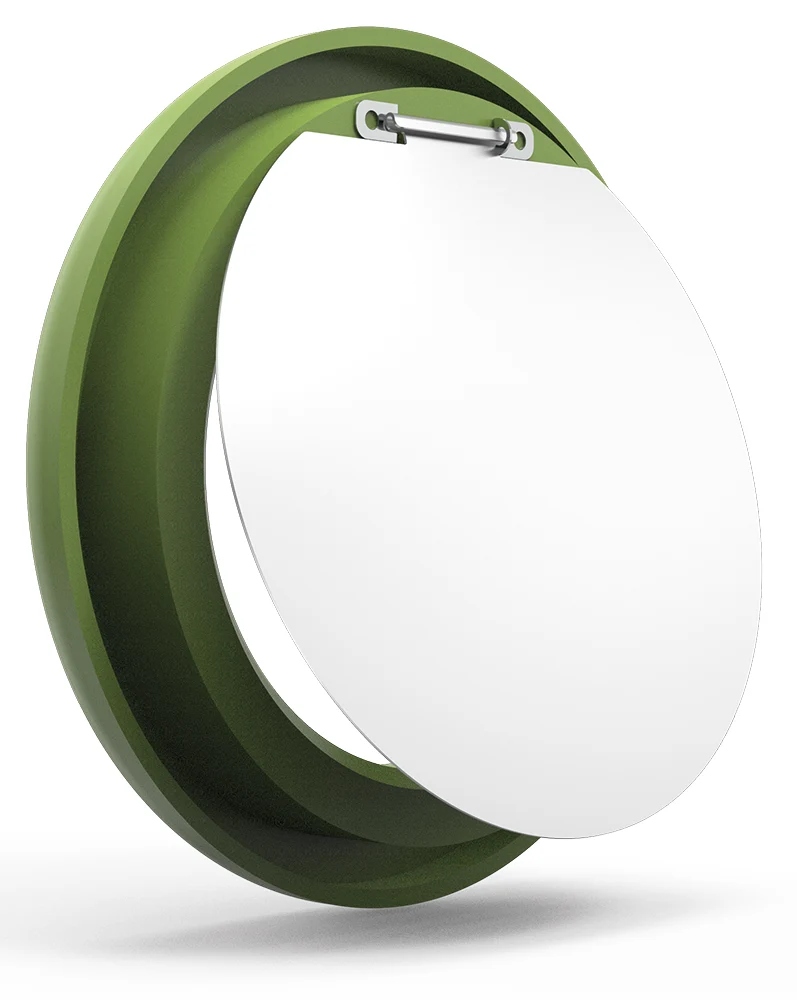 Cercle vert avec trappe battante pour conteneur de recyclage