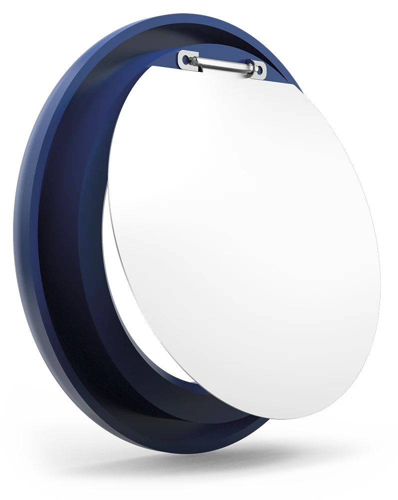 Cercle bleu avec trappe battante pour conteneur de recyclage