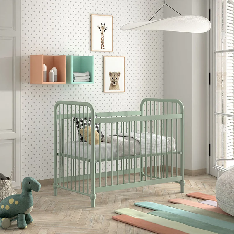 Lit bébé 60x120 Jaxx by Vipack Bronxx Vert mat
