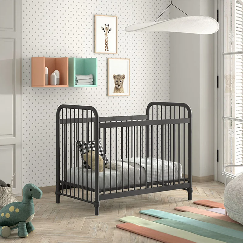 Lit bébé 60x120 Jaxx by Vipack Bronxx Noir mat