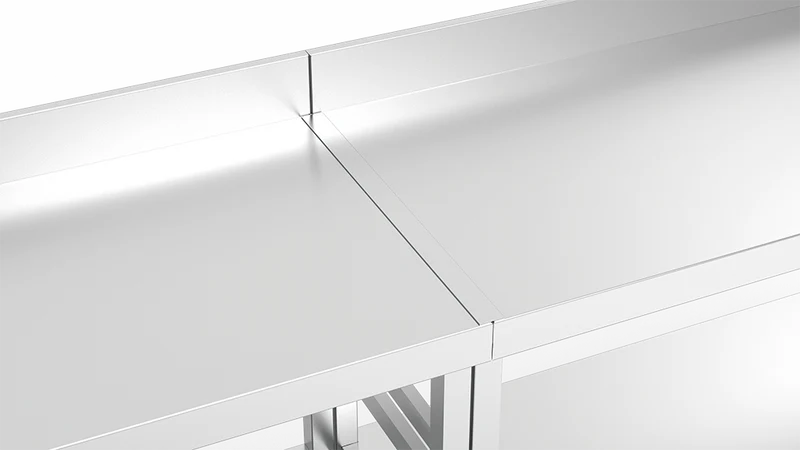 Couvre-joint inox pour union de tables et éviers