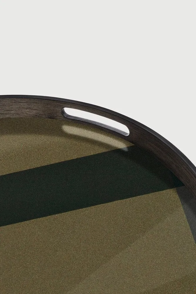 Ethnicraft Plateau en Verre Angle - Rond - Petit Ø 48 cm