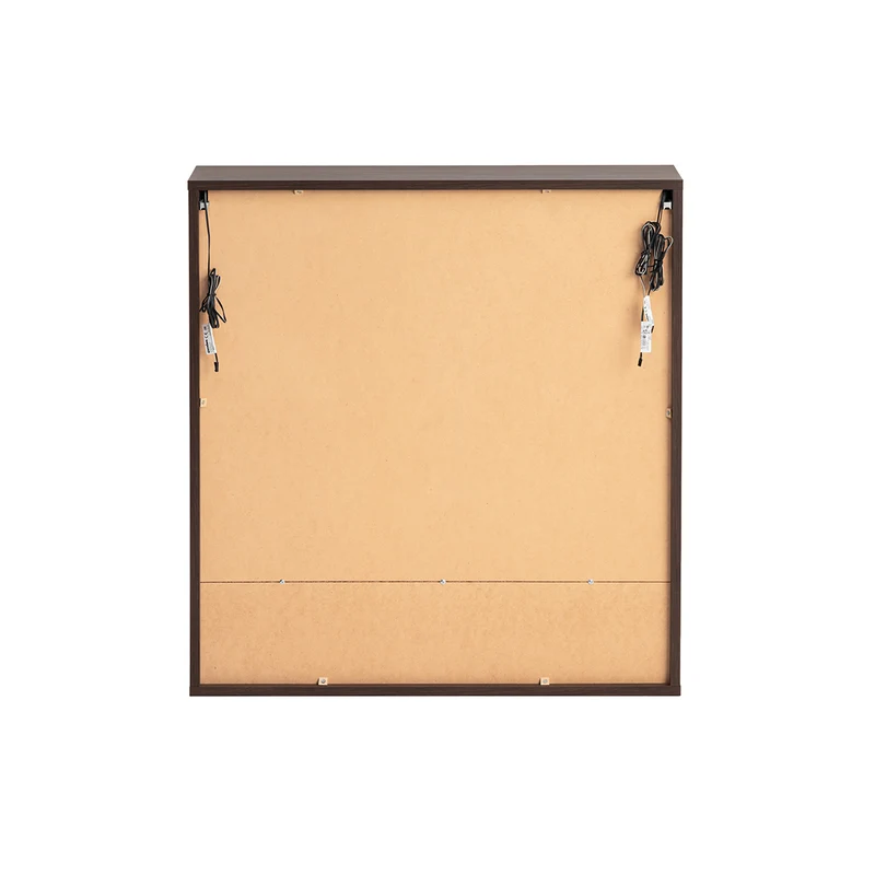 Miroir armoire murale 2 portes 80cm Moka Bois foncé