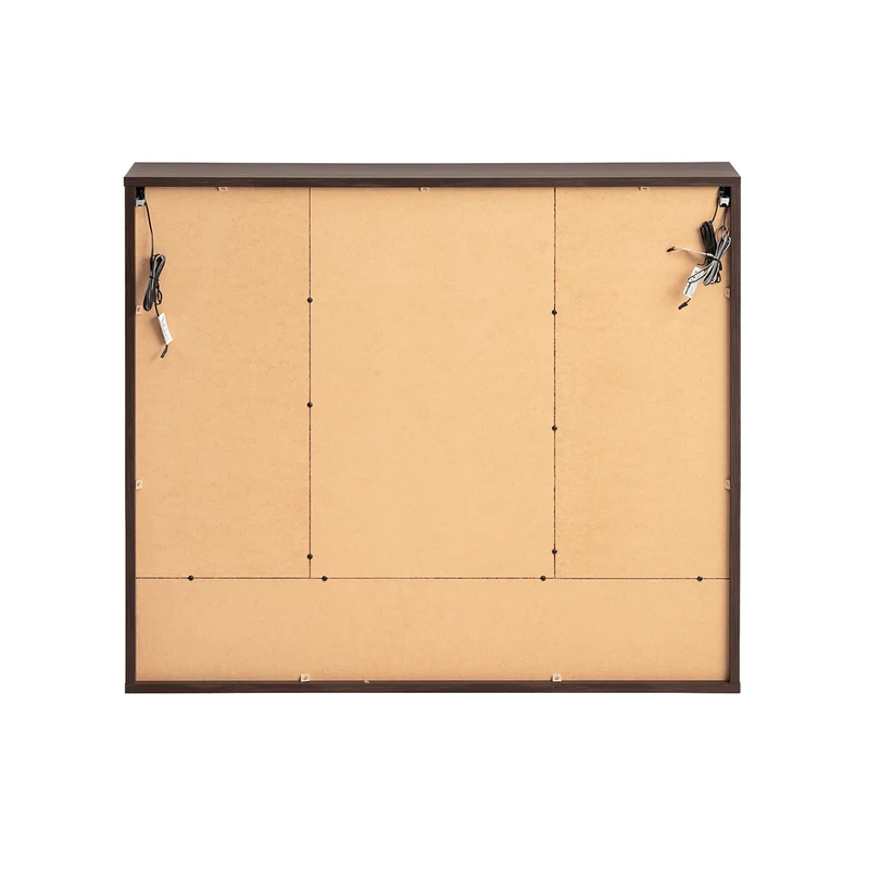 Miroir armoire murale 3 portes 100cm Moka Bois foncé