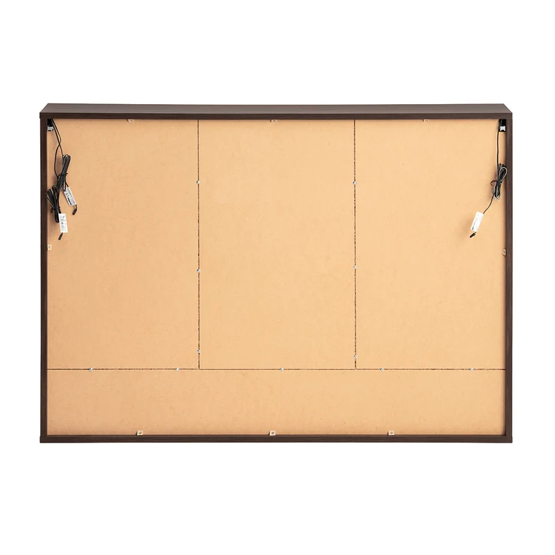 Miroir armoire murale 3 portes 120cm Moka Bois foncé