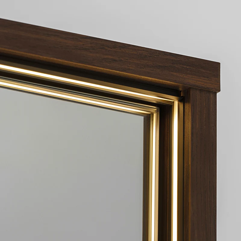 Miroir armoire murale 3 portes 120cm Moka Bois foncé