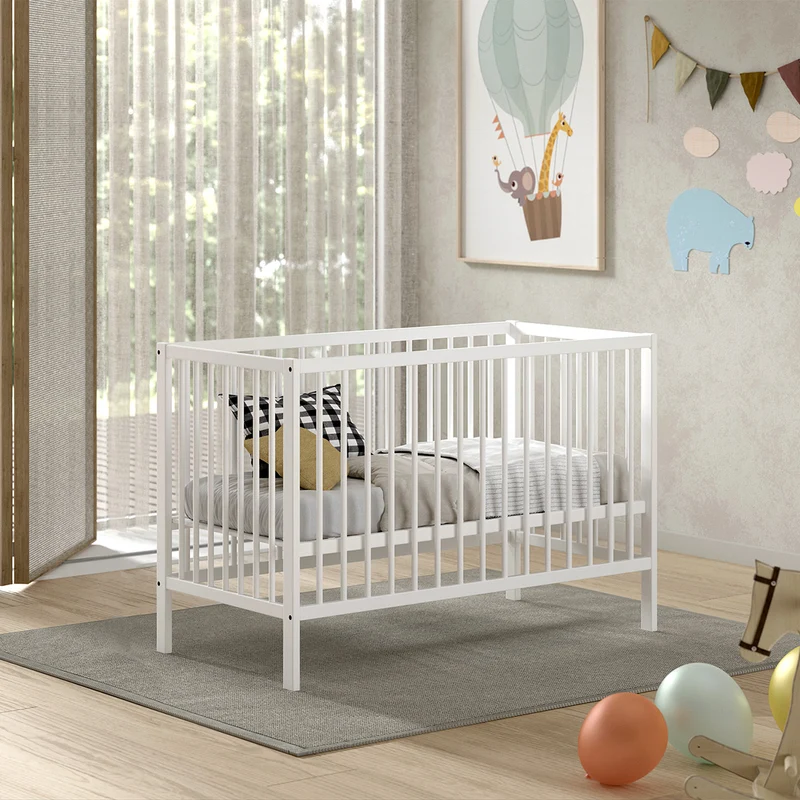Lit bébé 60x120 sommier inclus Vipack Meryl Blanc