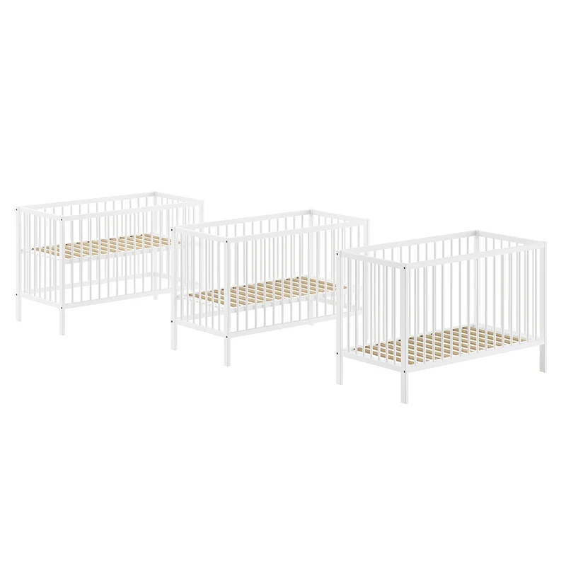 Lit bébé 60x120 sommier inclus Vipack Meryl Blanc