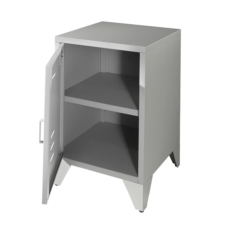 Chevet 1 porte Vipack Bronxx Gris mat