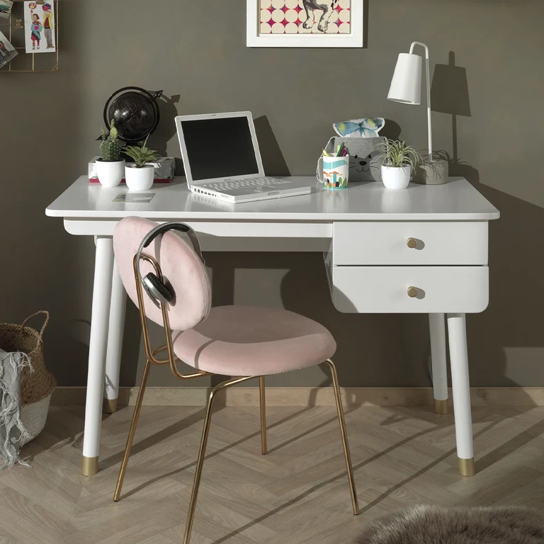 Bureau 2 tiroirs Vipack Billy Blanc