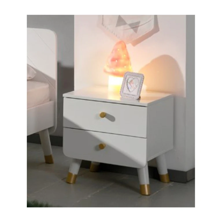 Chevet 2 tiroirs Vipack Billy - Blanc Satin
