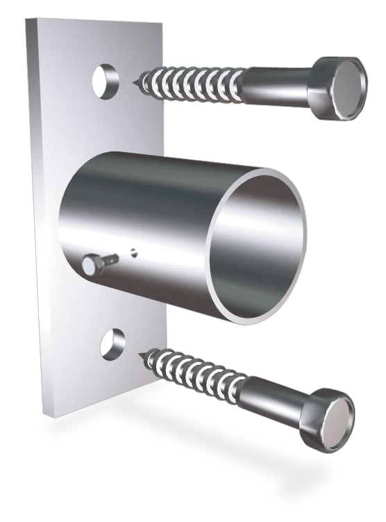 Support inox latéral à visser pour tubes