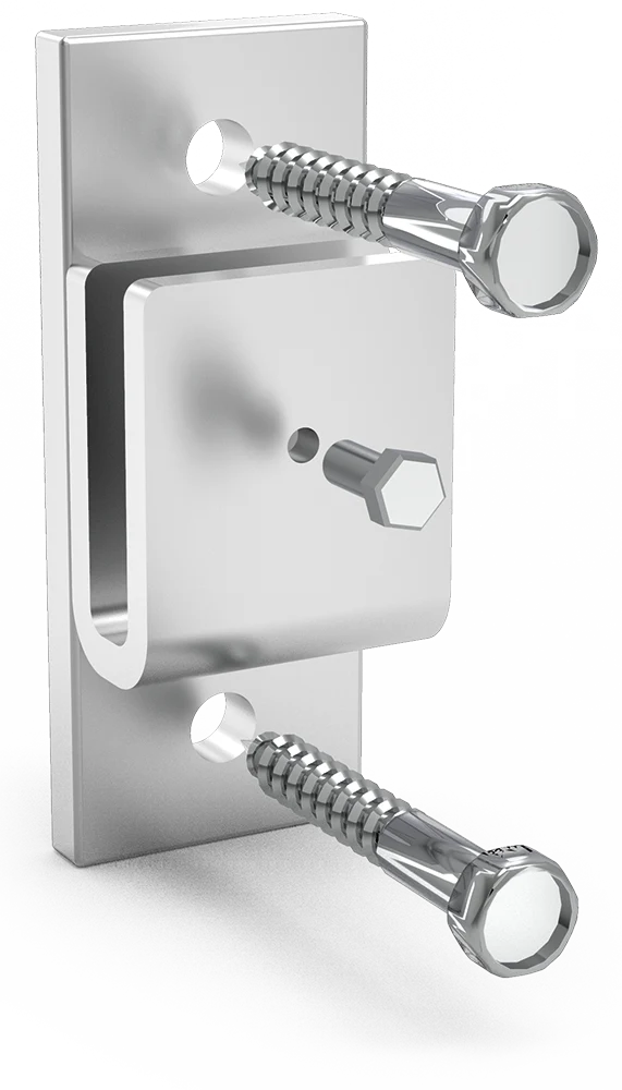 Support central inox pour barre plate