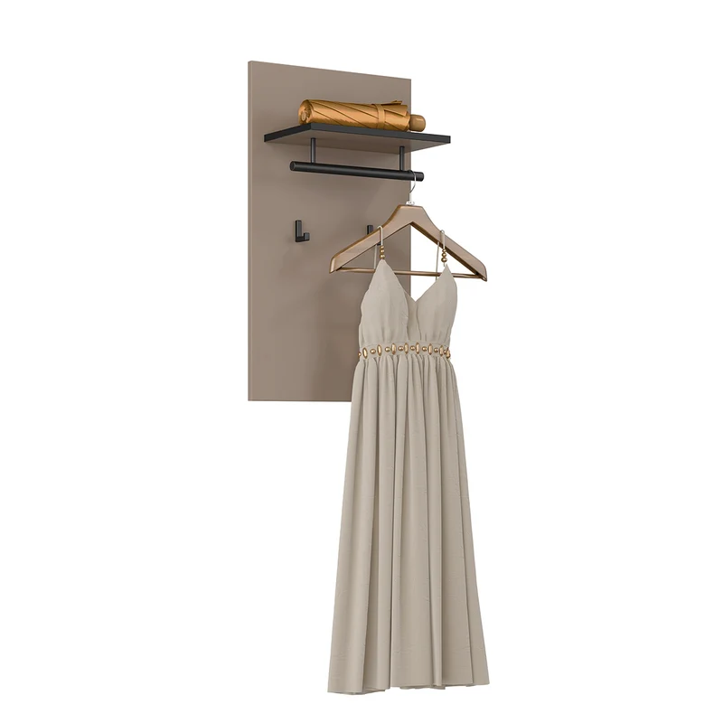 Porte-manteau mural 2 pantères Lilia Taupe