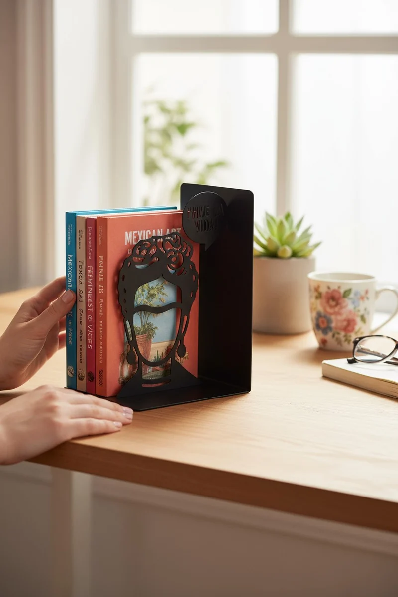 Porte-livres Frida – Balvi | Serre-livres métal noir design artiste