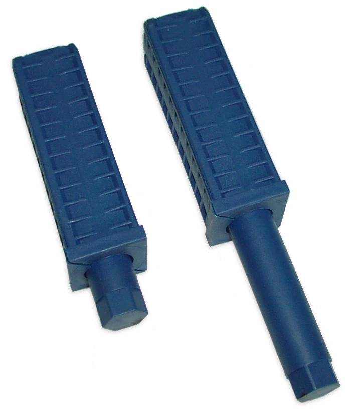 Vérin réglable en plastique bleu à 105 mm