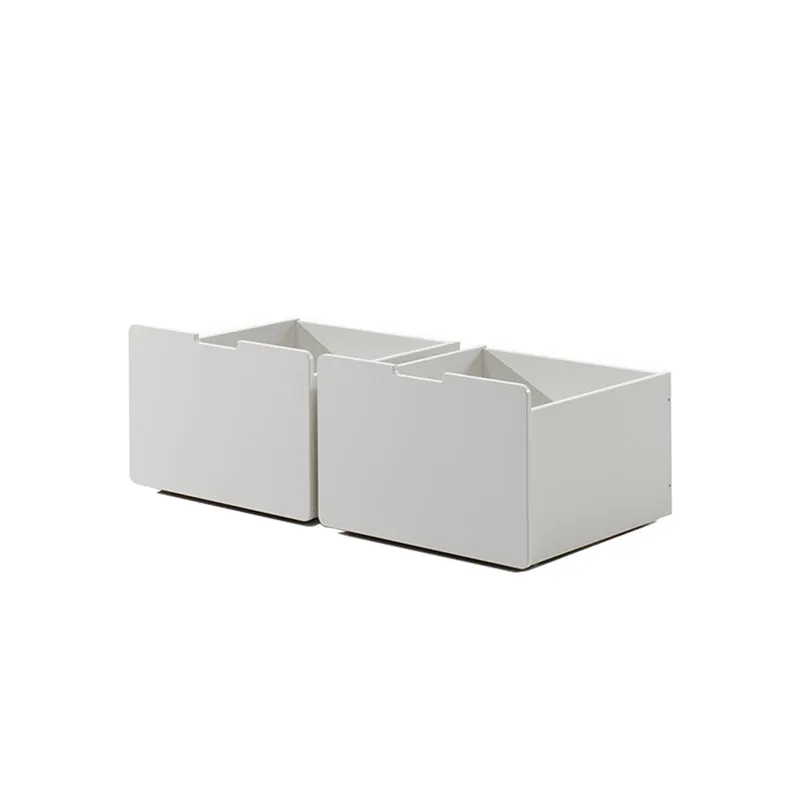 Lit mi-hauteur 90x200 toboggan sommier et tiroirs inclus Vipack Pino Blanc