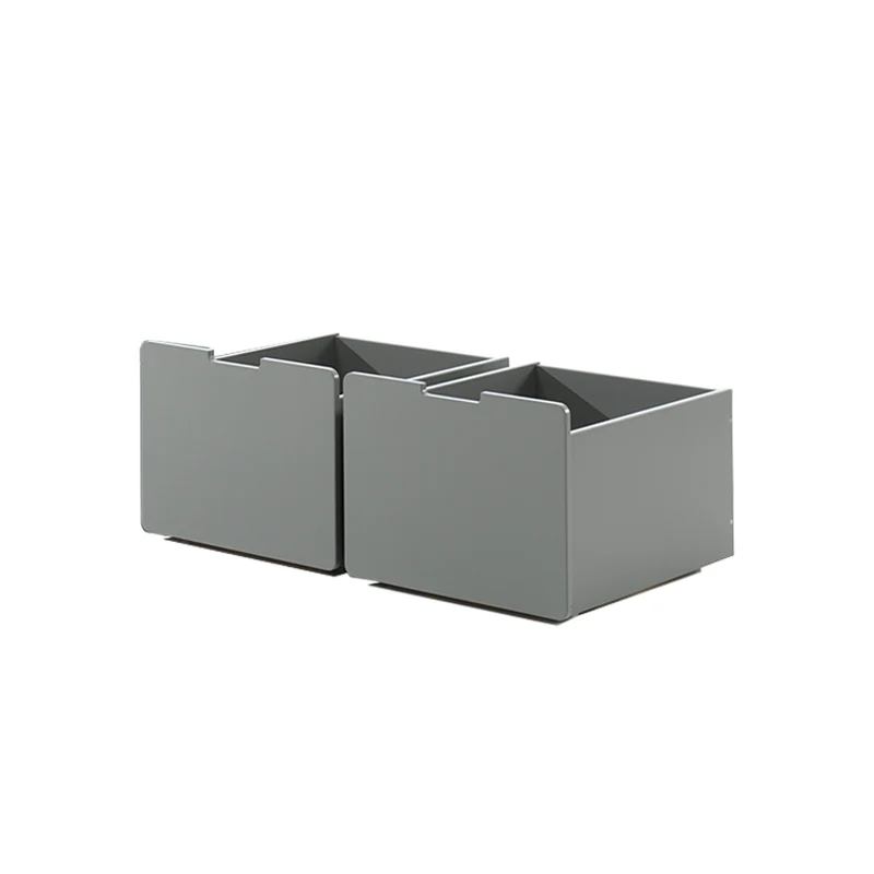 Lit mi-hauteur 90x200 toboggan sommier et tiroirs inclus Vipack Pino Gris