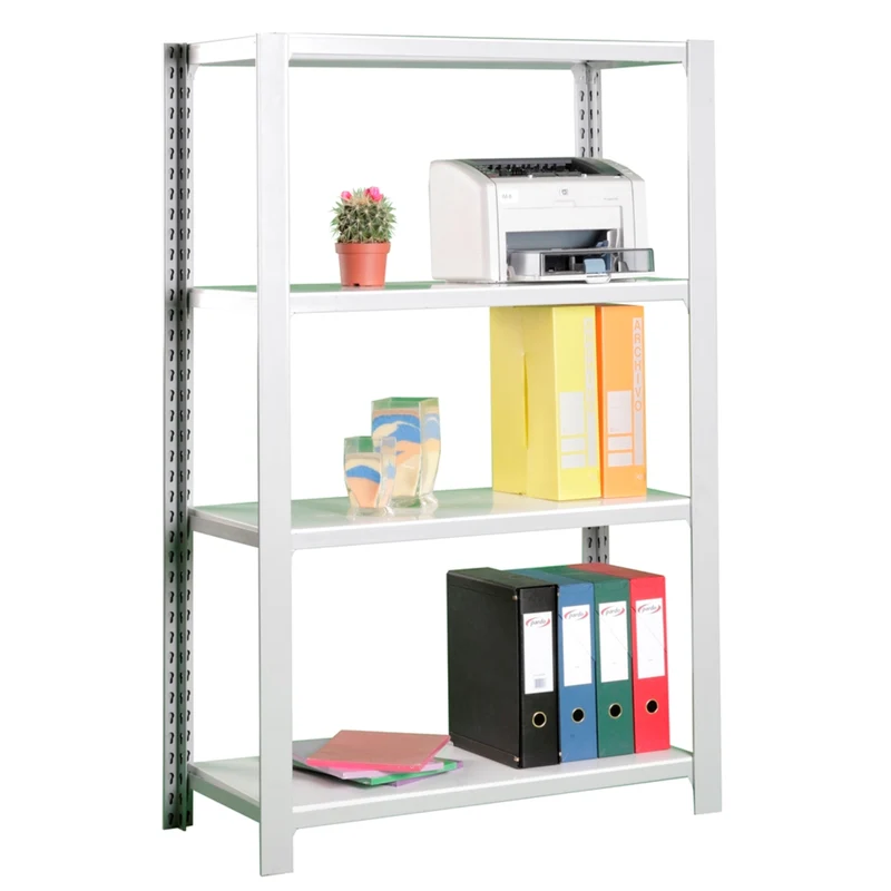 Rayonnage bureau métal départ 4 tablettes