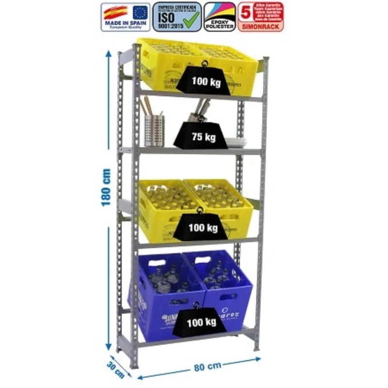 Etagère métallique Simon Bottle 3 + 1 tablette