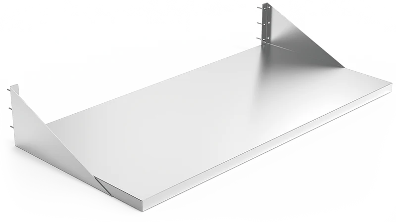Table inox murale avec équerres