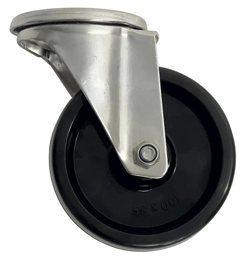 Roulette résistante à la chaleur en acier inoxydable ø100 mm.