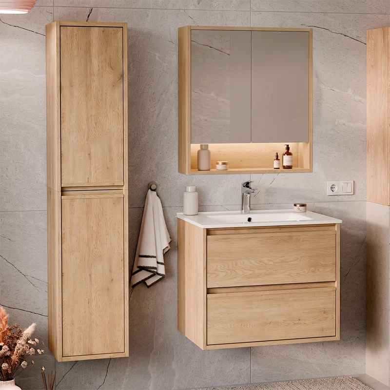 Miroir armoire murale 2 portes 60cm Edmé Bois