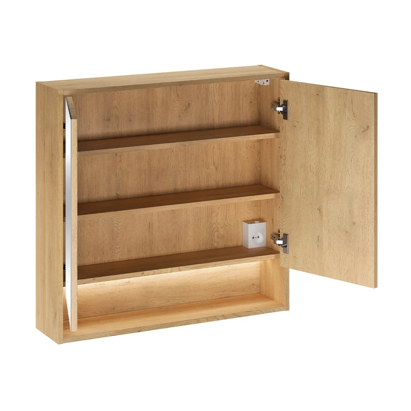 Miroir armoire murale 2 portes 80cm Edmé Bois