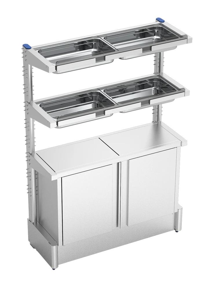 Rayonnage avec armoire pour bouteilles de jus de fruits