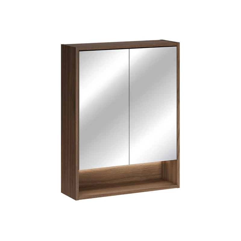 Miroir armoire murale 2 portes 60cm Edmé Bois foncé