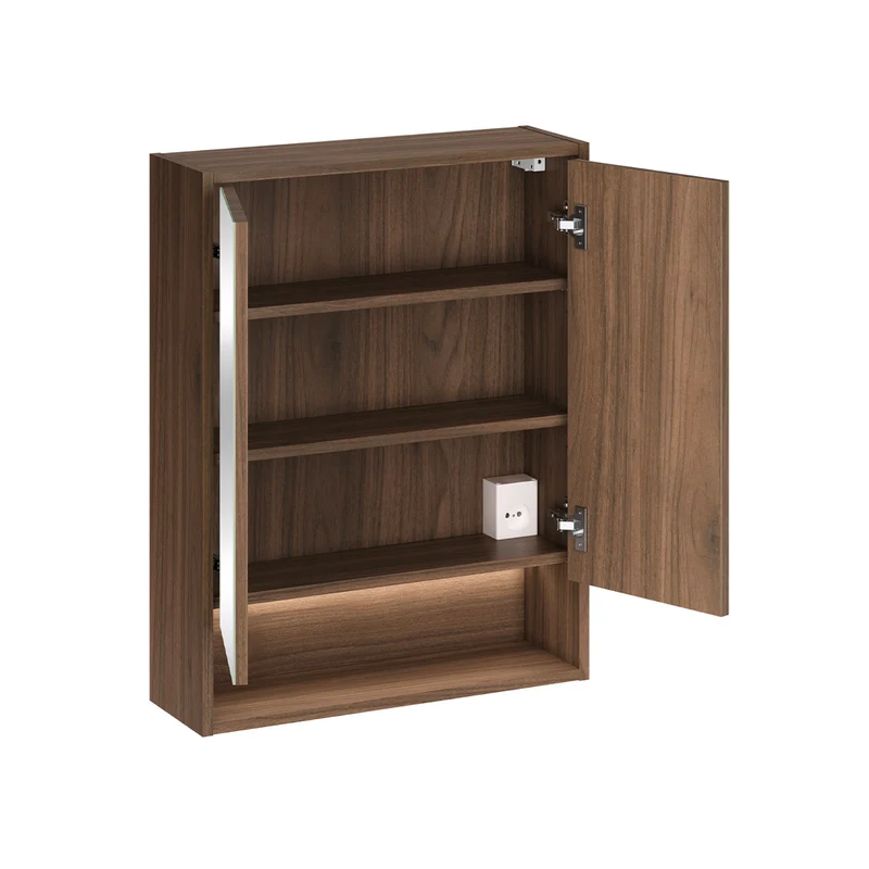 Miroir armoire murale 2 portes 60cm Edmé Bois foncé