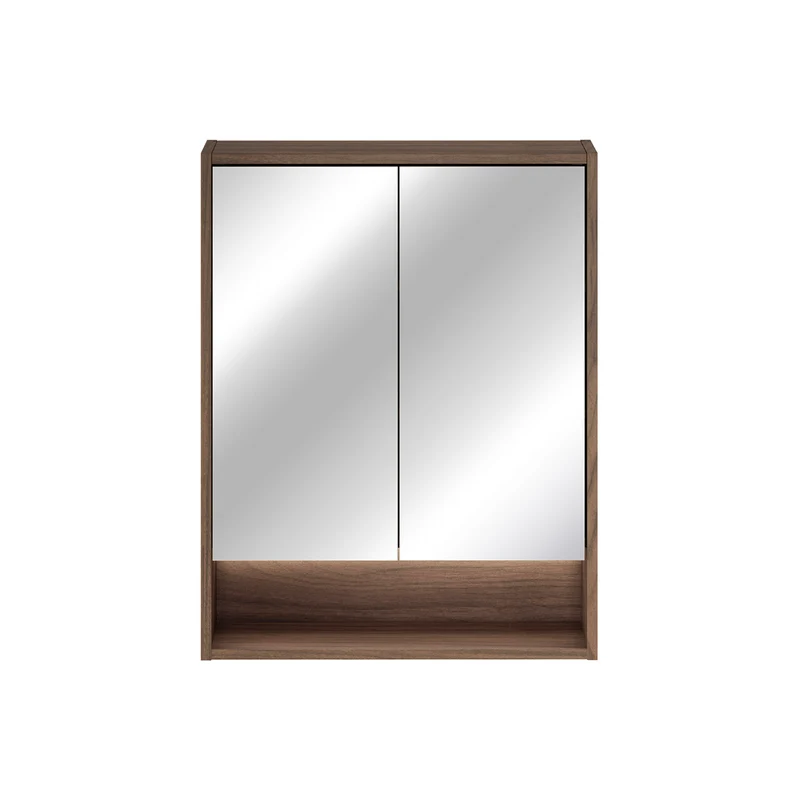 Miroir armoire murale 2 portes 60cm Edmé Bois foncé