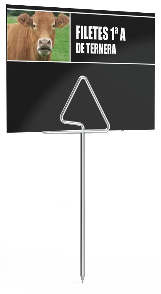 Porte-prix en tige inox avec broche