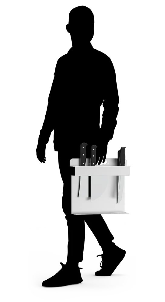 Porte couteaux inox transportable