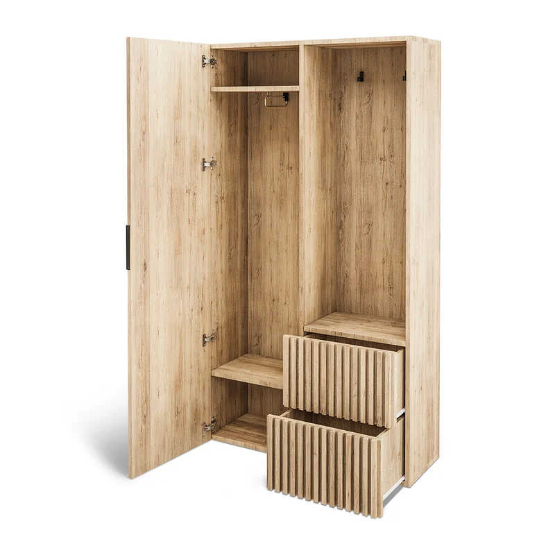 Meuble d'entrée 1 porte 2 tiroirs Velma Bois