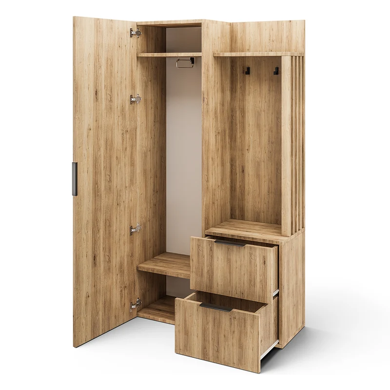 Meuble d'entrée 1 porte 2 tiroirs Rony Bois