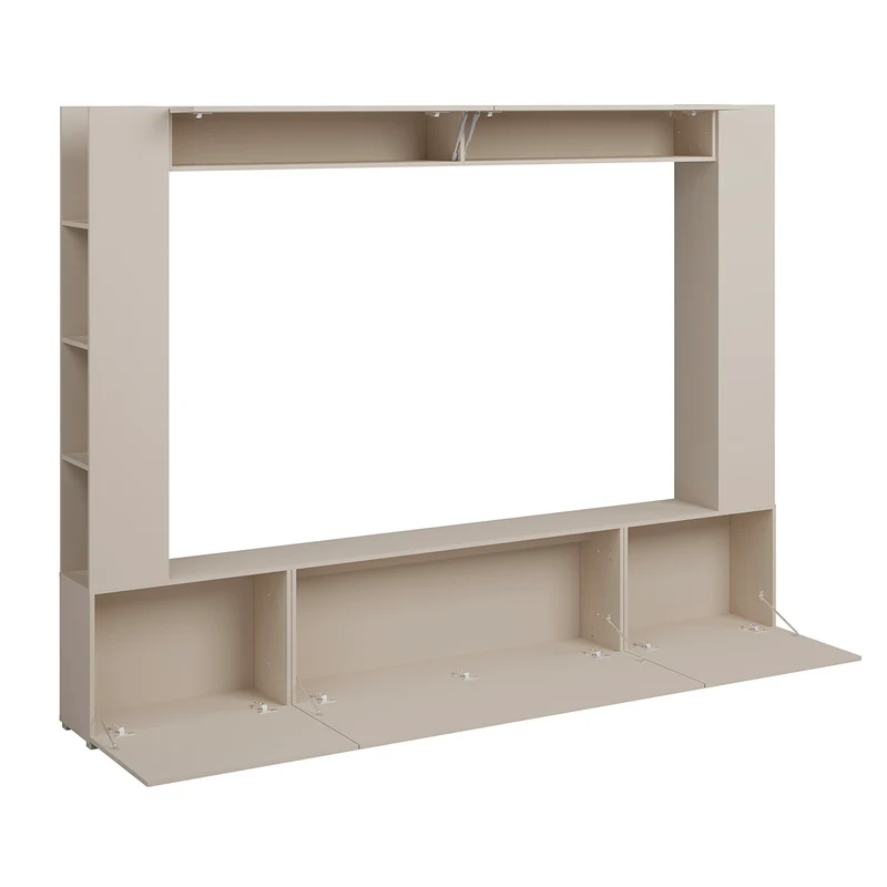 Meuble TV 5 portes 8 niches 260 cm Nala Cachemire