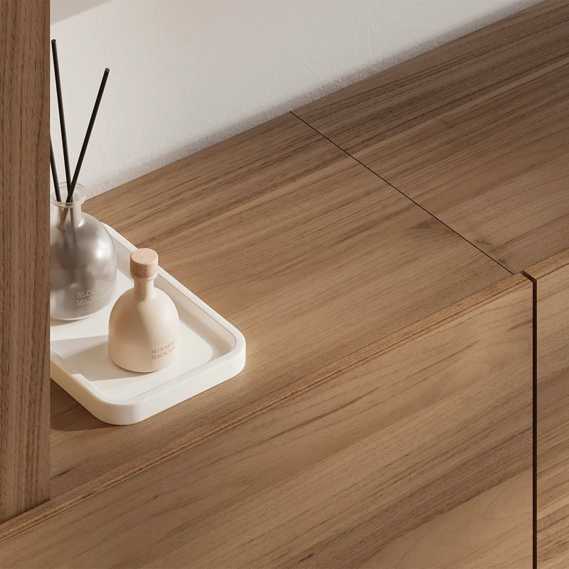 Meuble TV 5 portes 8 niches 260 cm Nala Bois