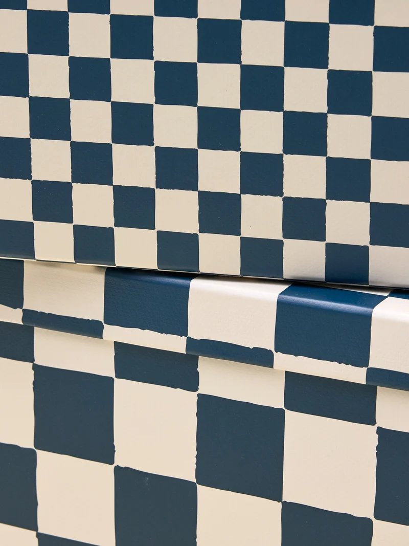 Boîte gigogne damier par lot de 2