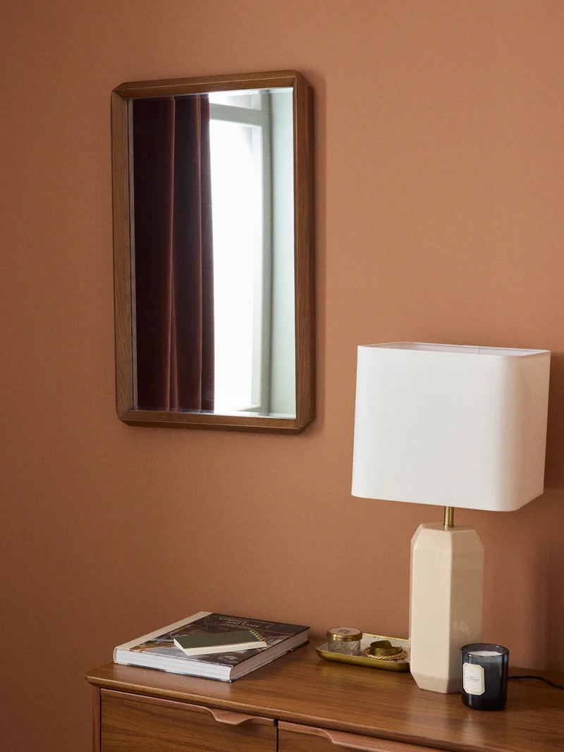 Miroir biseauté en chêne