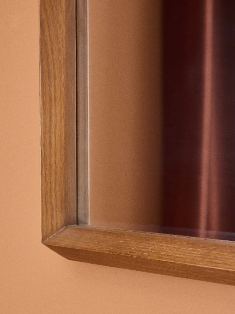 Miroir biseauté en chêne
