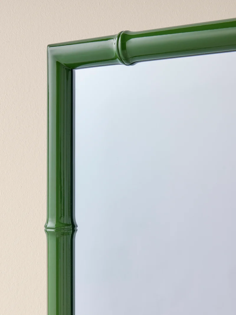 Miroir en bois façon tiges de bambou