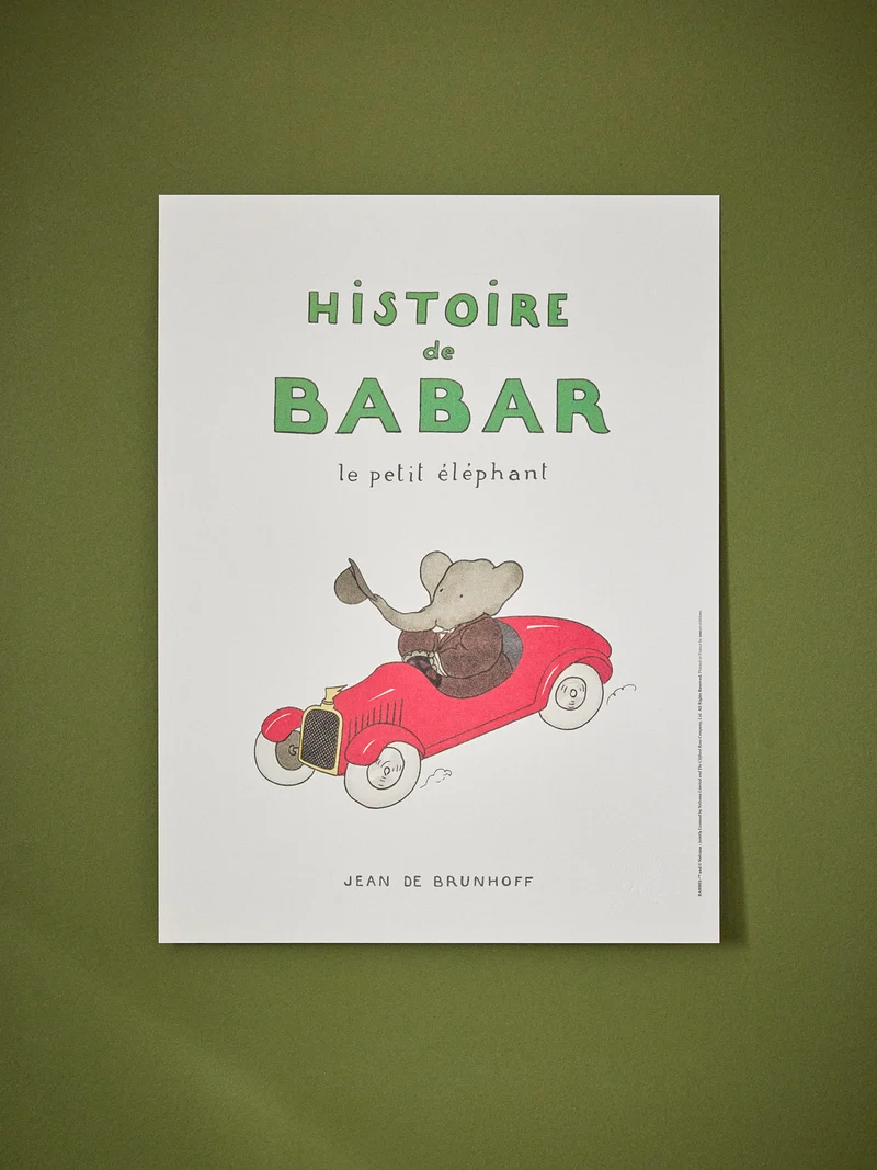 Affiche Babar Voiture - Oneart