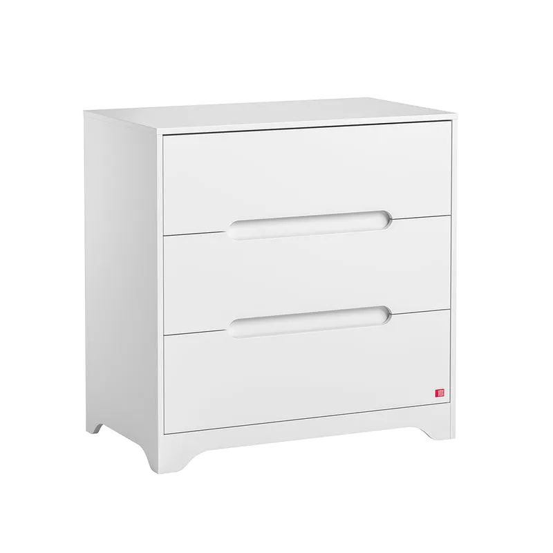 Lit bébé 60x120 et commode 3 tiroirs Vox Ova Blanc