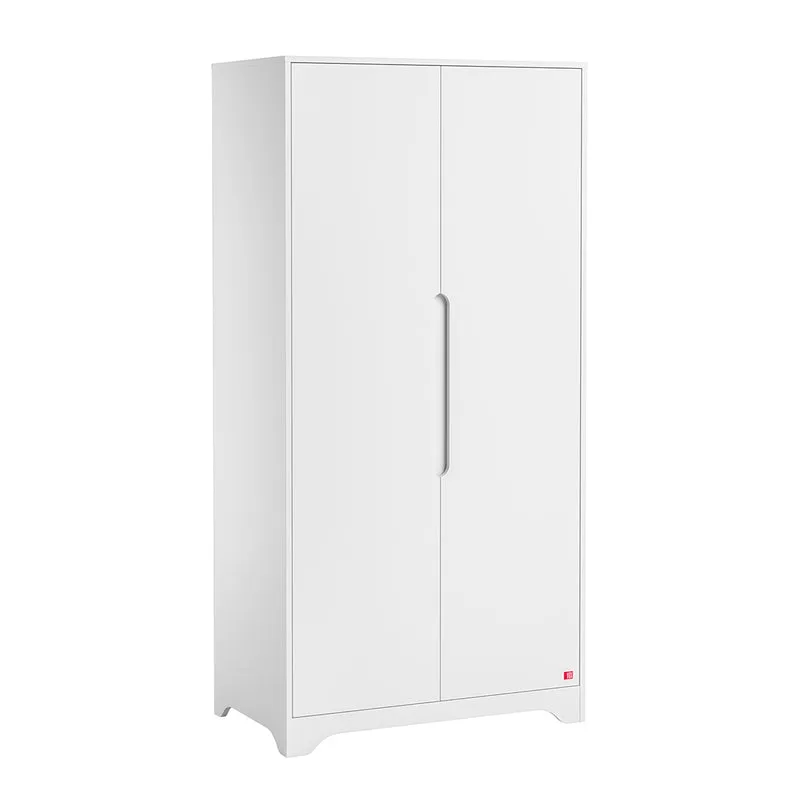 Lit évolutif 70x140 et armoire 2 portes Vox Ova Blanc