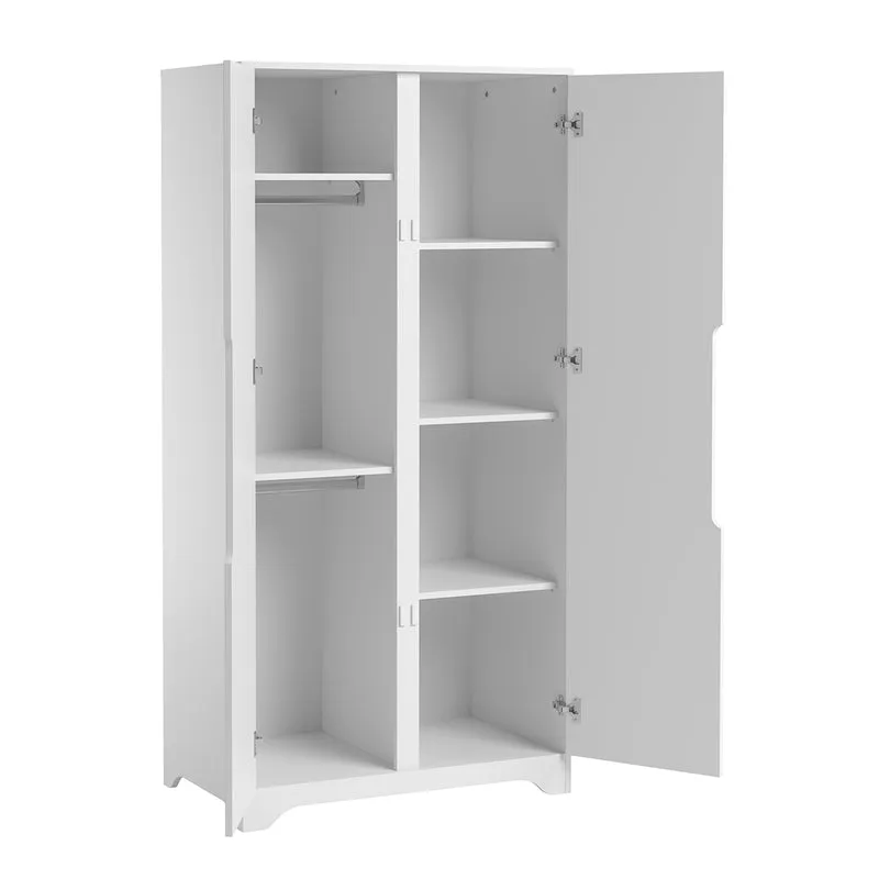 Lit évolutif 70x140 et armoire 2 portes Vox Ova Blanc