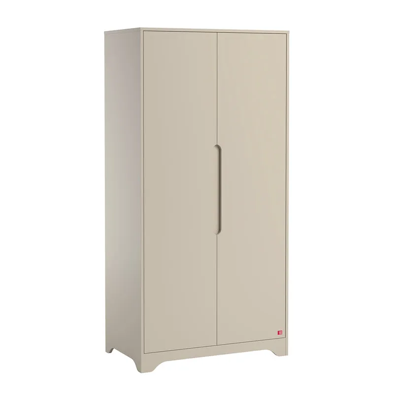 Lit évolutif 70x140 et armoire 2 portes Vox Ova Beige